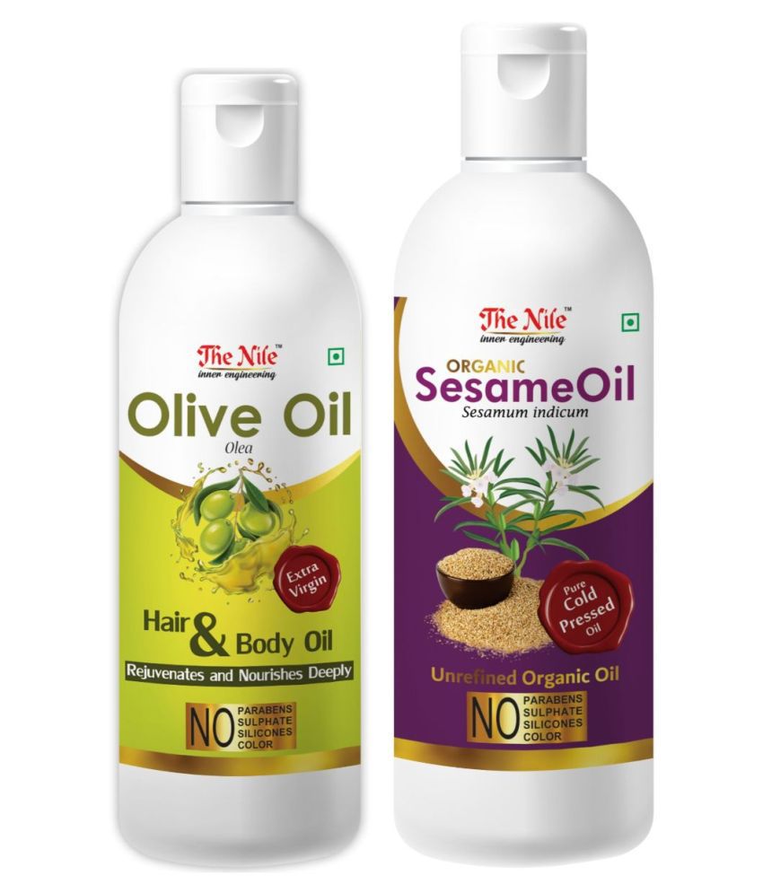     			The Nile Olive Oil 100 ML + Sesame Oil 200 ML Hair Oils 300 mL Pack of 2