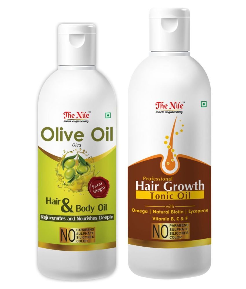     			The Nile Olive Oil 100 ML + Hair Tonic Oil 200 ML  Hair Oils 300 mL Pack of 2