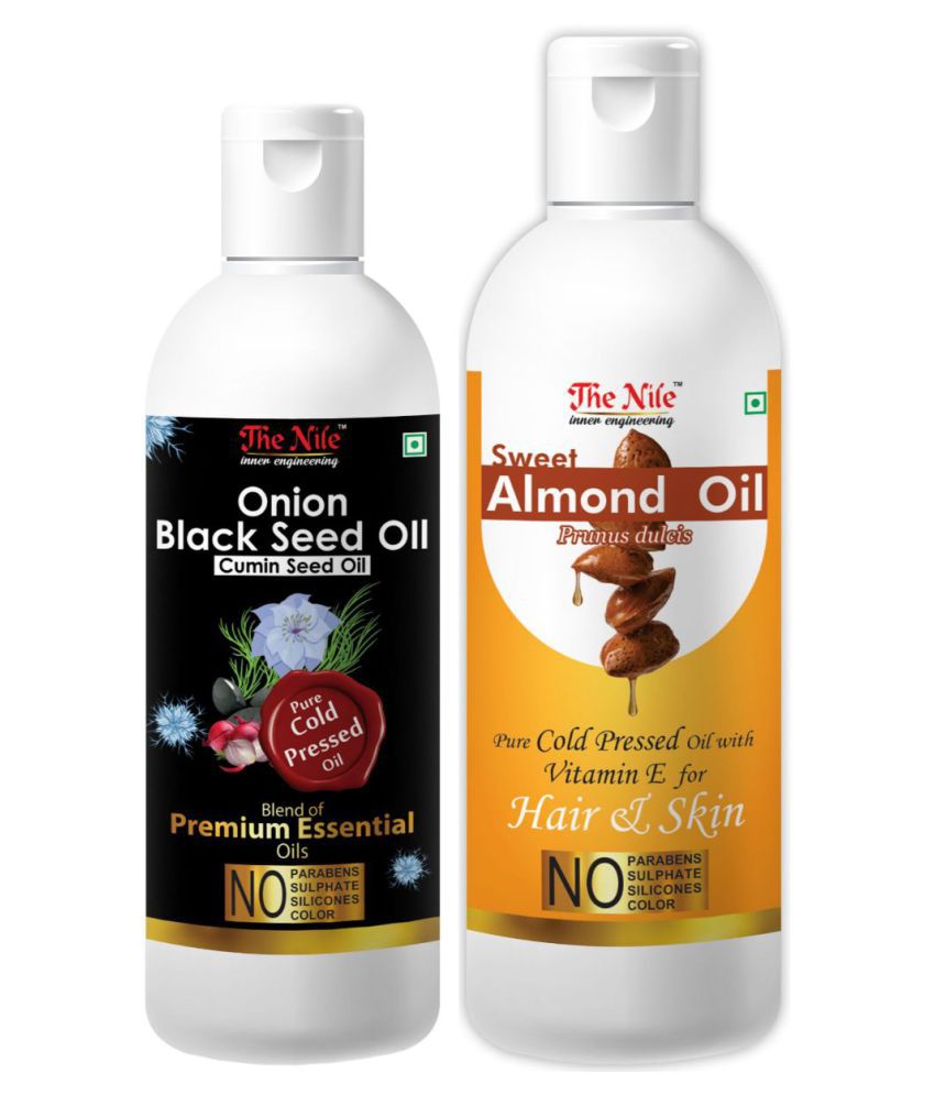     			The Nile Onion Blackseed Oil 100 ML + Almond Oil 200 ML Hair Oils 300 mL Pack of 2