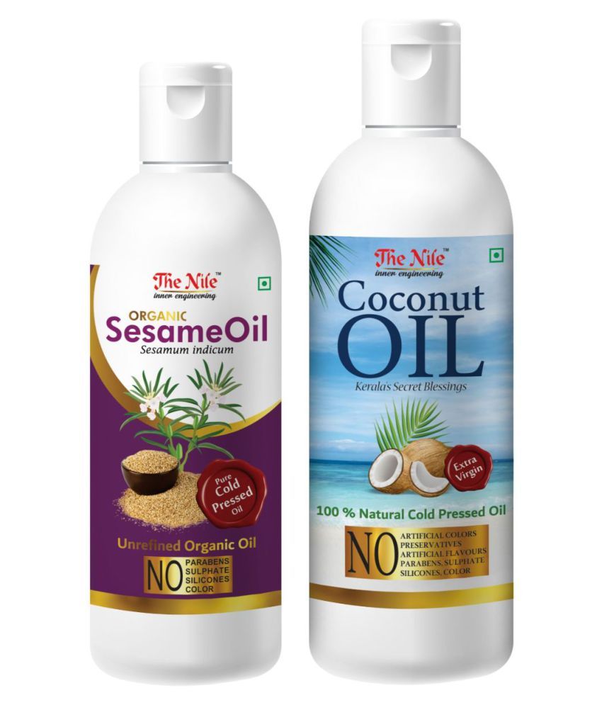     			The Nile Sesame Oil 100 ML + Coconut Oil 200 ML Hair Oils 300 mL Pack of 2