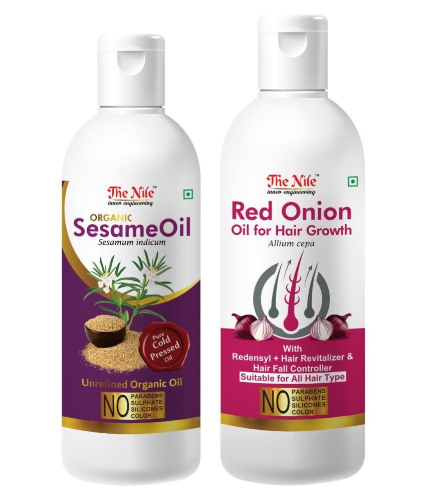     			The Nile Sesame Oil 100 ML + Red Onion 200 ML Hair Oils 300 mL Pack of 2