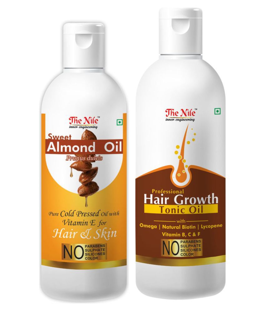     			The Nile Sweet Almond 100 ML + Hair Tonic 200 ML Hair Oils 300 mL Pack of 2