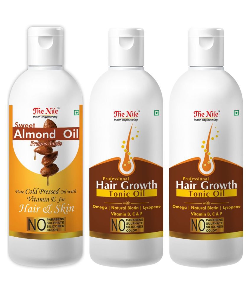     			The Nile Hair Tonic  100 ML X 2 + Sweet Almond Oil 100 Ml 300 mL Pack of 3