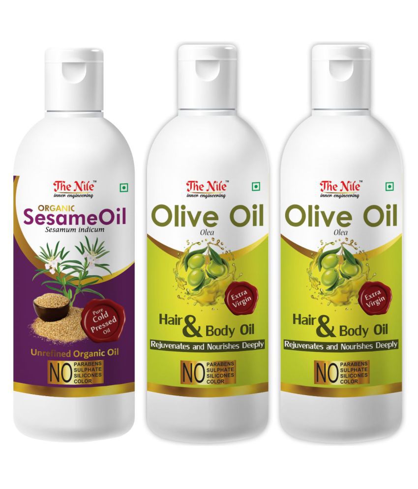     			The Nile Olive Oil 100 ML X 2 + Sesame Oil 100 Ml 300 mL Pack of 3