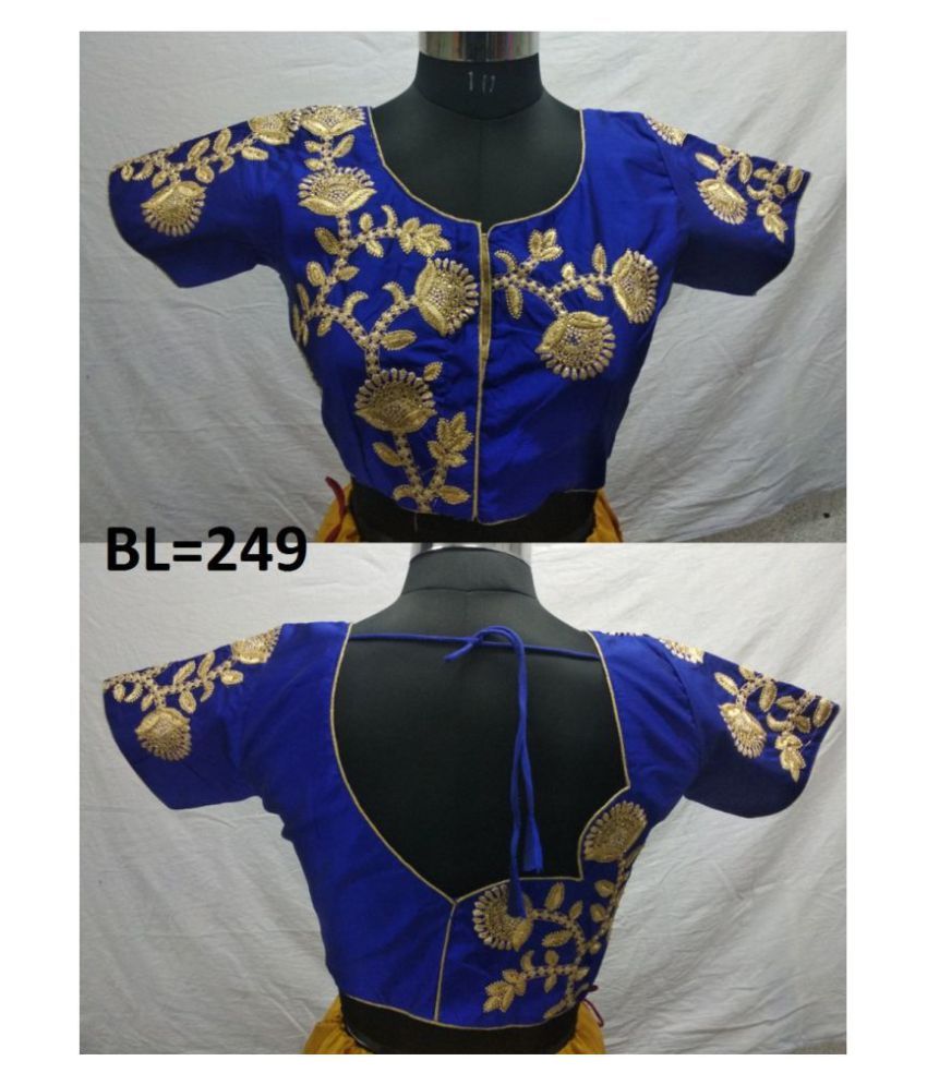 zulian fashion Blue Dupian Silk Readymade with Pad Blouse - Buy zulian ...