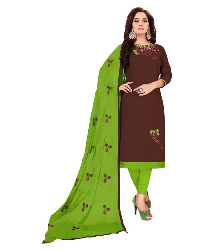 Fabricmode Brown Cotton Dress Material Buy Fabricmode Brown Cotton