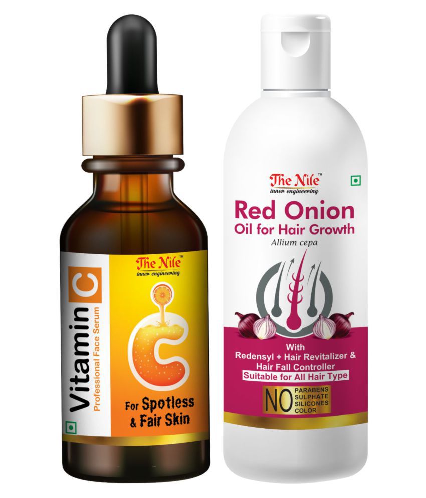     			The Nile Professional Vitamin C Face Serum + Red Onion Oil 100 ML Face Serum 130 mL Pack of 2