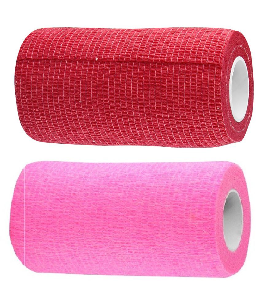ATAPE Cohesive Crepe Elastic Bandage Red & Pink (10 cm X 4.5 m, Pack