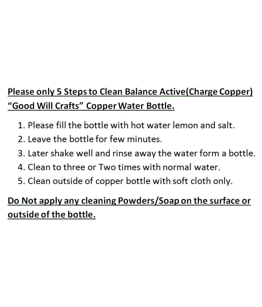 GOODWILL CRAFTS GWD9070 Multicolour 1000 mL Copper Water Bottle set of