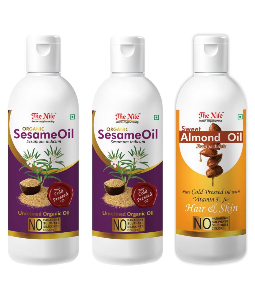     			The Nile Sesame Oil 200 ML + 100 Ml(300 ML) + Almond Oil 100 ML 400 mL