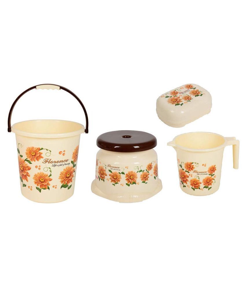 aarohi13 Plastic Bathroom Bucket Set Brown Buy aarohi13 Plastic