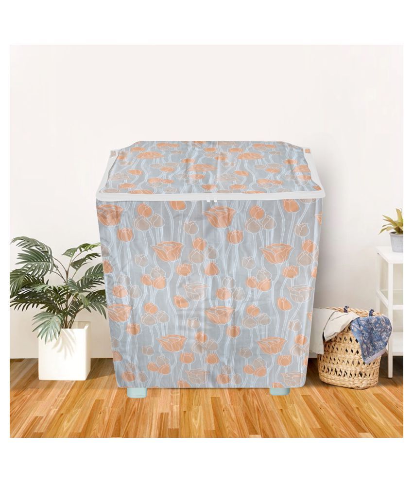     			E-Retailer Single PVC Orange Washing Machine Cover for Universal Semi-Automatic