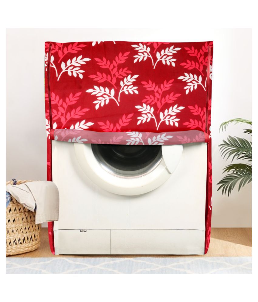     			E-Retailer Single Polyester Maroon Washing Machine Cover for Universal Front Load