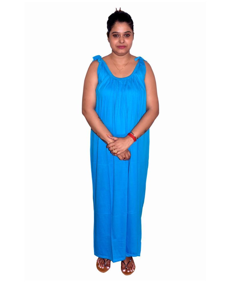     			PIYALI'S CREATION WOMEN'S Cotton Nighty & Night Gowns - Blue