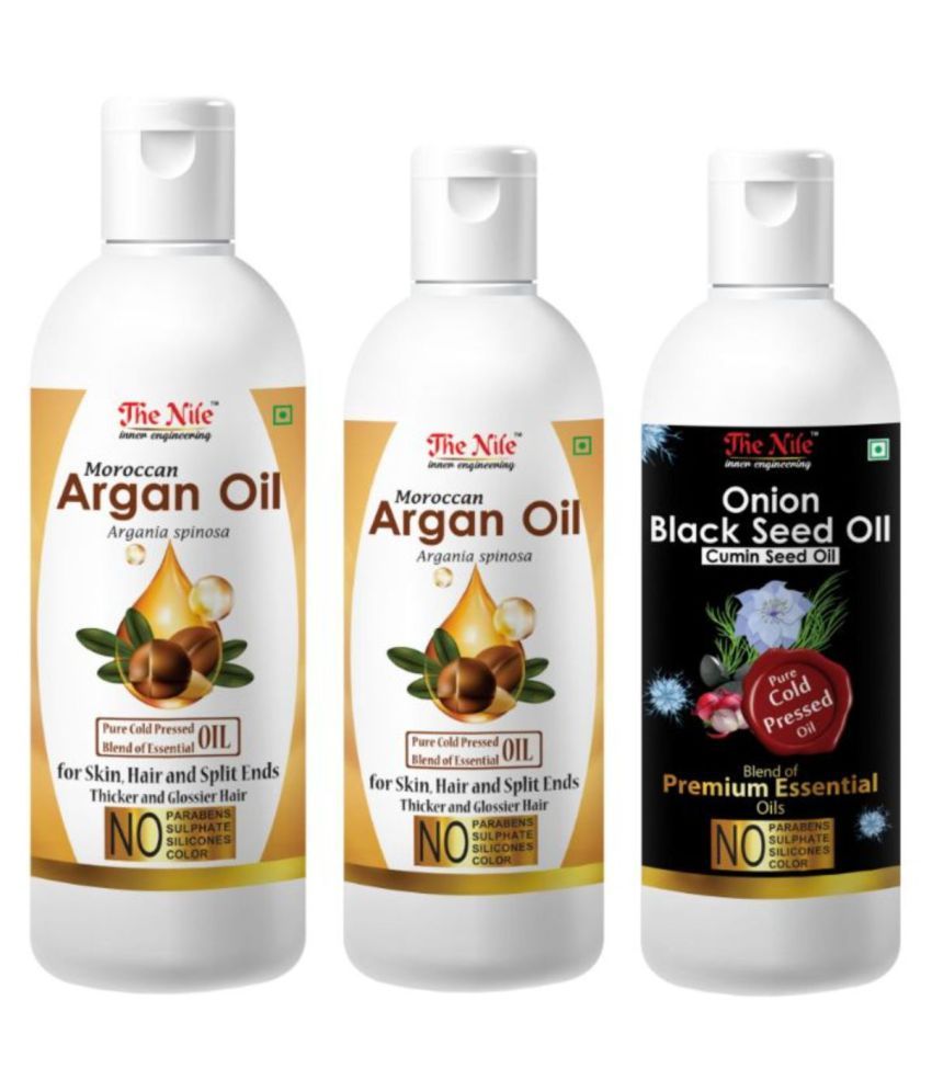     			The Nile Argan Oil 200 ML + 100 Ml(300 Ml)+Onion Blackseed Oil 100 Ml 400 mL