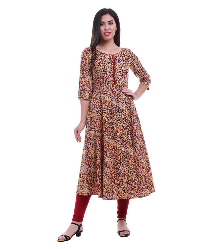 kevin plus Maroon Crepe Anarkali Kurti - Buy kevin plus Maroon Crepe ...