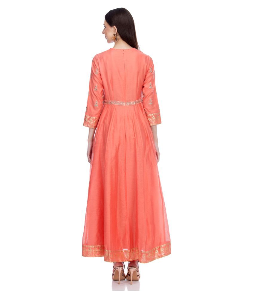 Biba Polyester Anarkali With Churidar Stitched Suit Buy Biba