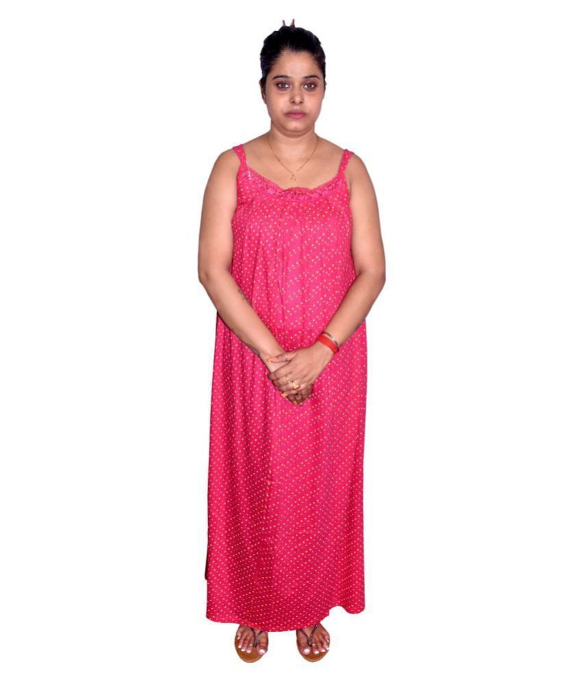     			PIYALI'S CREATION WOMEN'S Cotton Nighty & Night Gowns - Pink