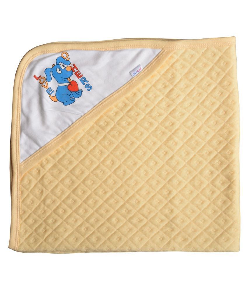 CATCUB Beige Polyester Towel cum blanket ( 72 cm × 72 cm 1 pcs )