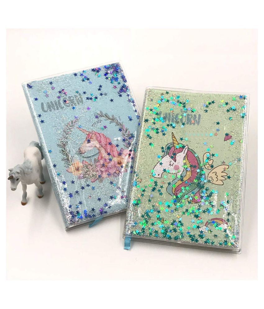 beautiful unicorn water cover notebook diarywater filled