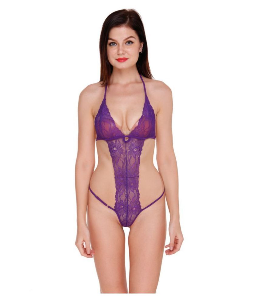 Buy Celosia Lace Teddies - Purple Online at Best Prices in ...