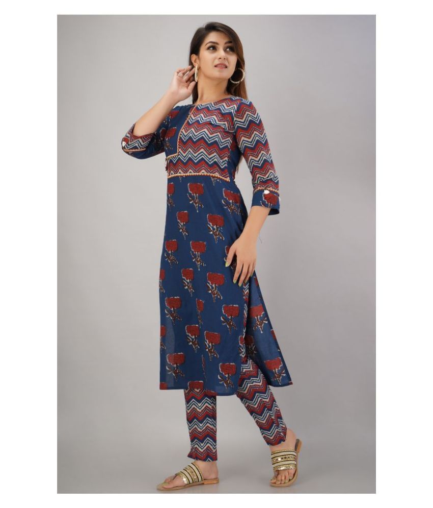 cotton kurti pant set with dupatta