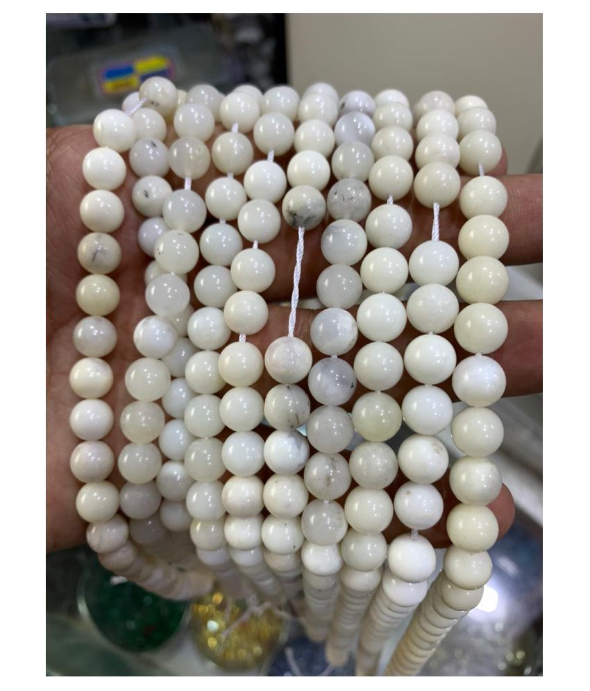 8mm White Opal Natural Agate Stone Beads: Buy 8mm White Opal Natural ...