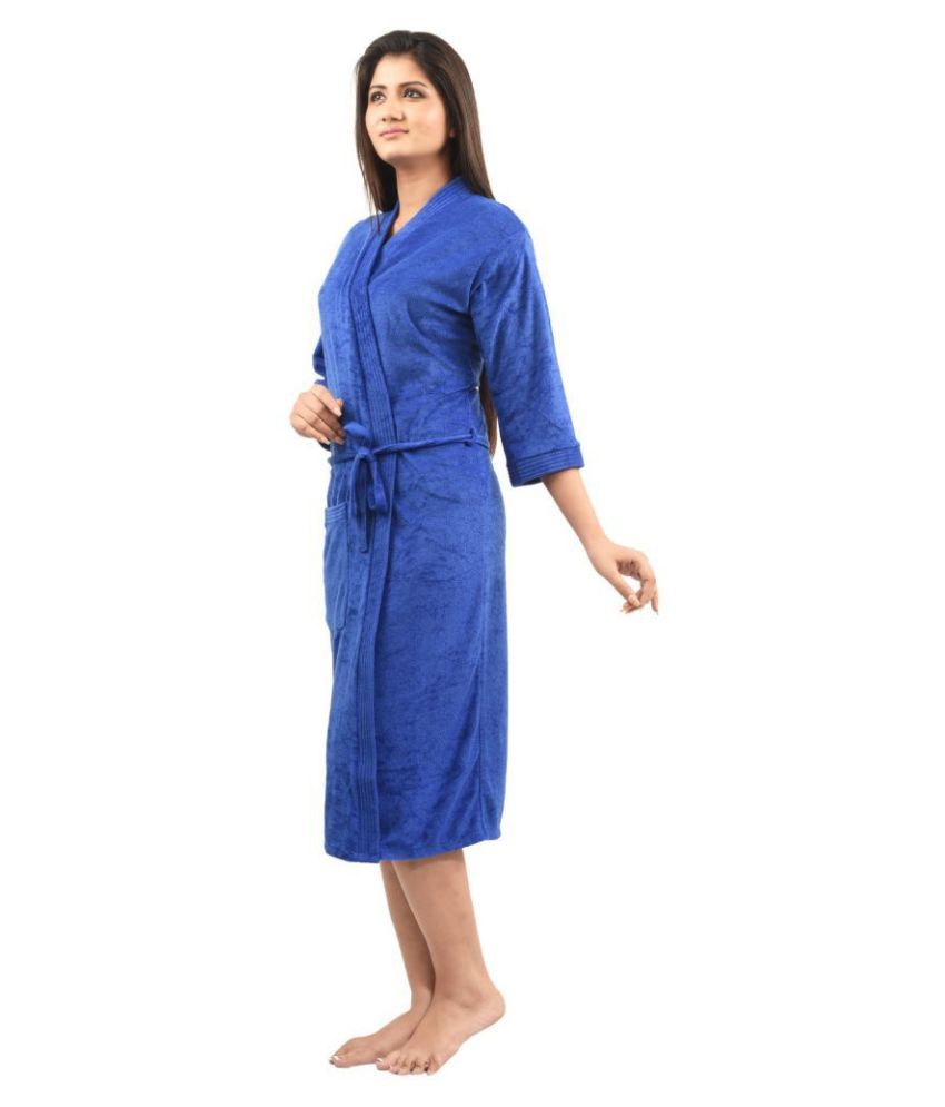 FeelBlue Single Free Size Bathrobe Blue Buy FeelBlue Single Free Size