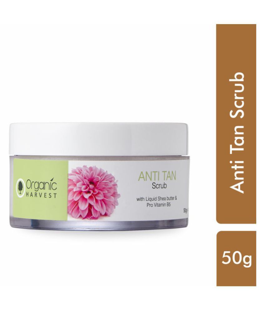     			Organic Harvest Anti Tan Scrub with Liquid Shea Butter, Helps in Removing Tan, Paraben & Sulphate Free - 50gm