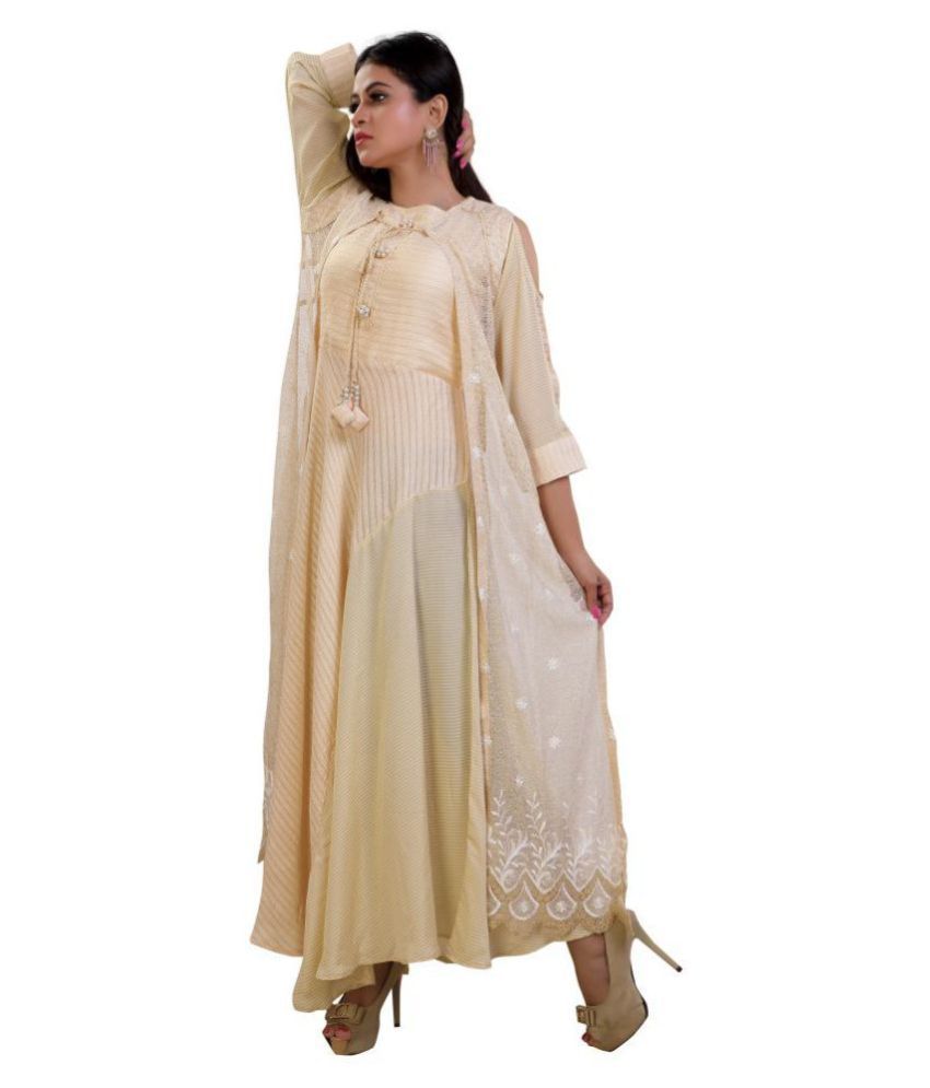 georgette gown with jacket