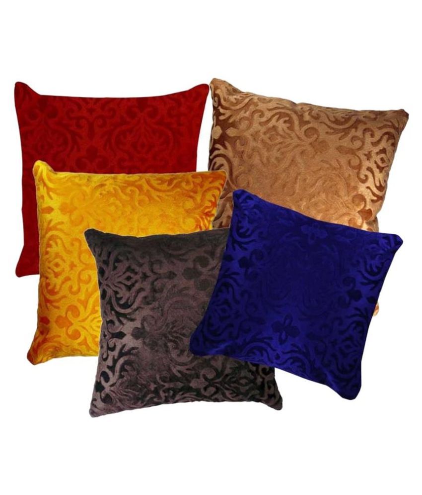     			Belive-Me Set of 5 Velvet Cushion Covers 40X40 cm (16X16)