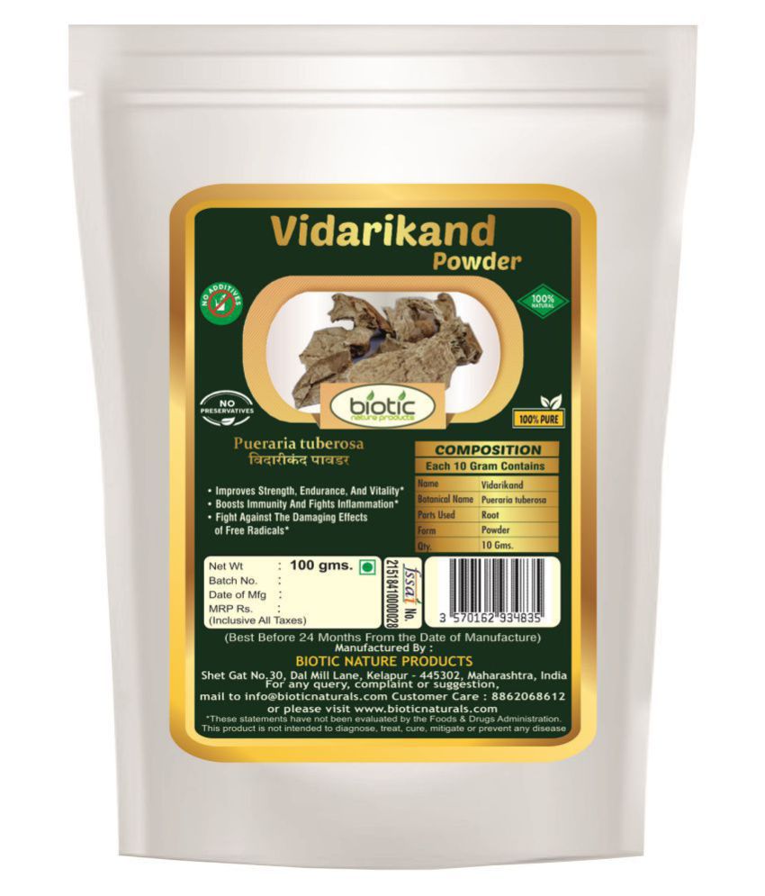     			Biotic Vidarikand Powder (Pueraria tuberosa) Indian Kudju Powder 100 gm