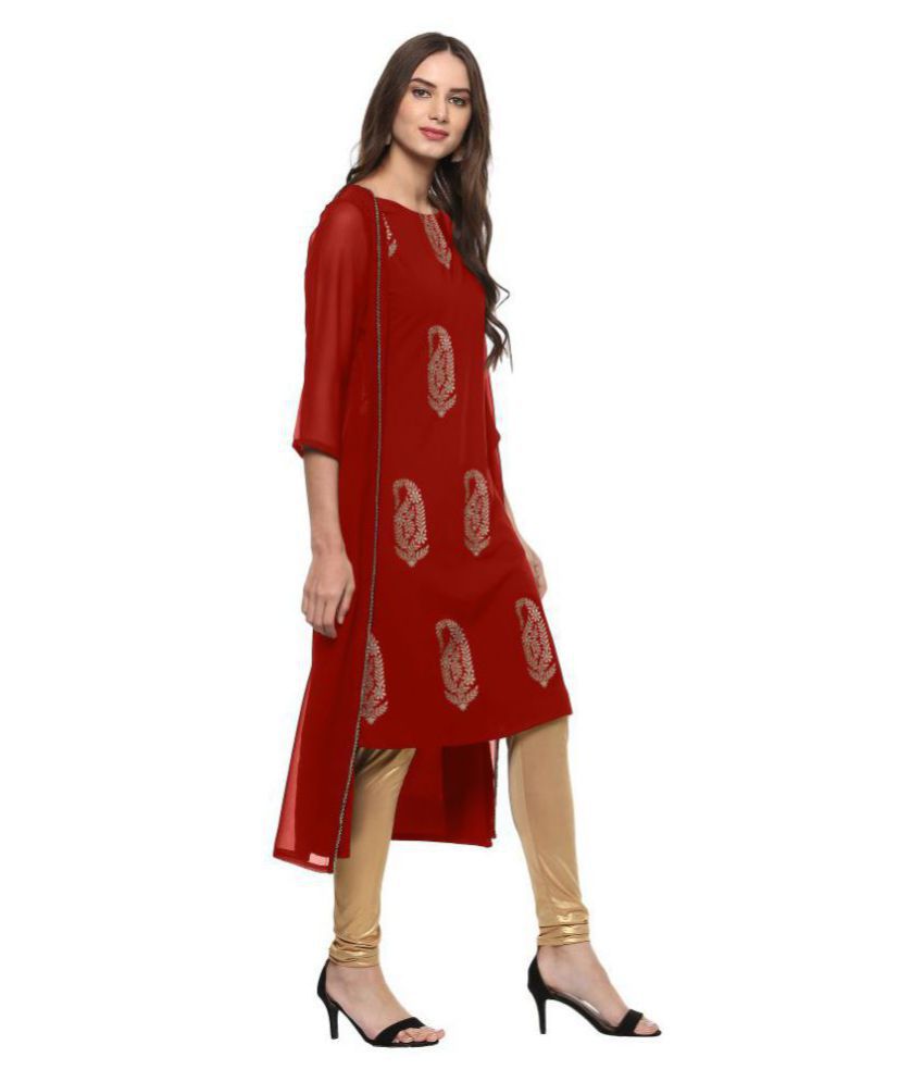 Janasya  Brown Crepe Womens Jacket Style Kurti  Pack of 1   Buy  Janasya  Brown Crepe Womens Jacket Style Kurti  Pack of 1  Online at  Best Prices in India on Snapdeal