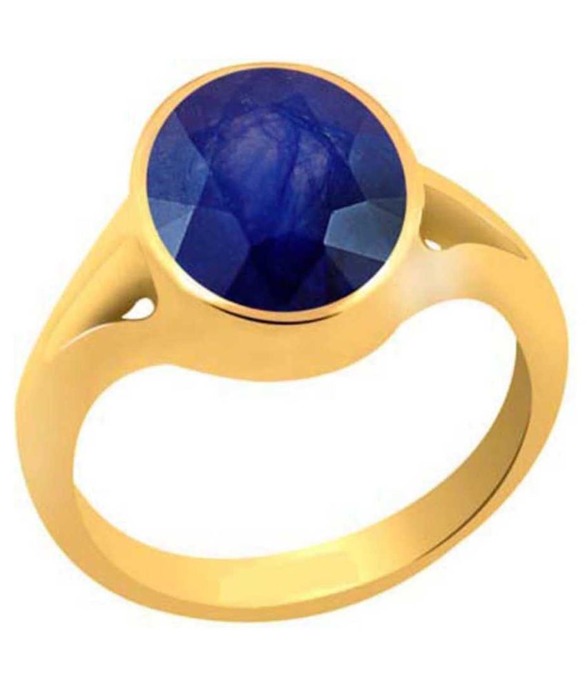 Blue Sapphire Neelam 8.25 Ratti Stone Ashthhdhatu Adjustable Ring for ...