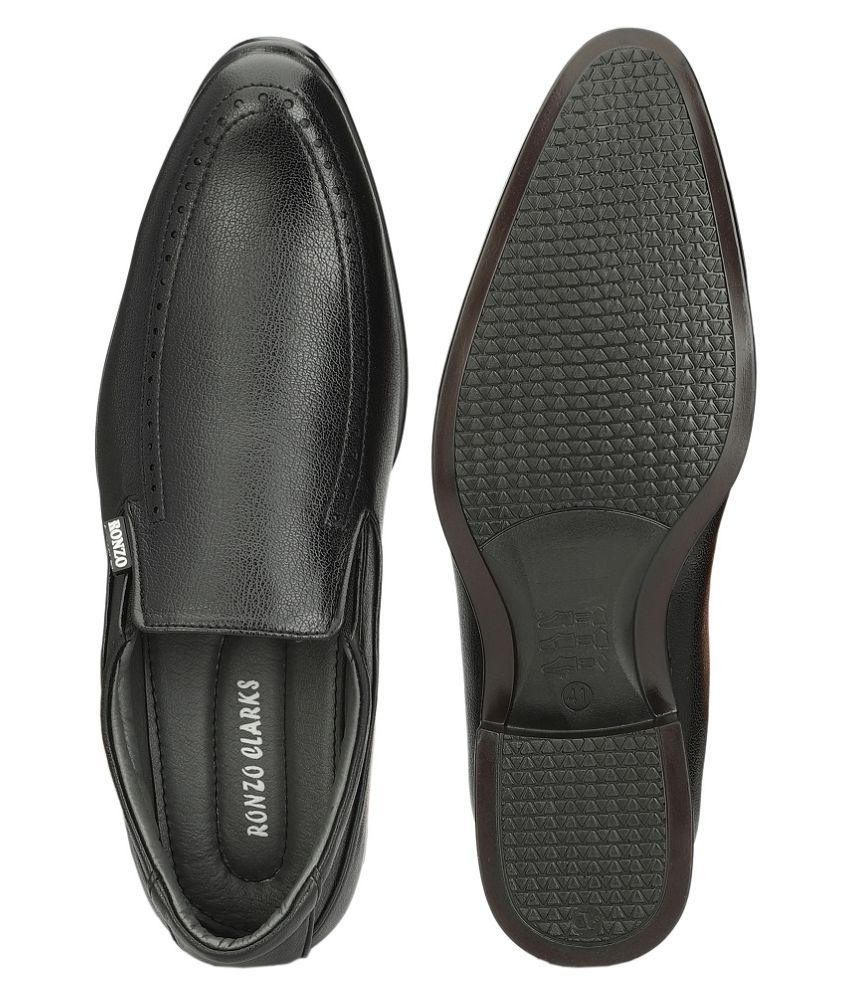 RONZO CLARKS Slip On Genuine Leather Black Formal Shoes Price in India ...