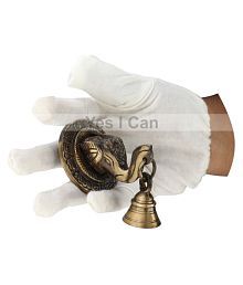 YES I CAN  Elephant Face (Antique Brass) Bell Wall &amp; Door Hanging Brown - Pack of 1