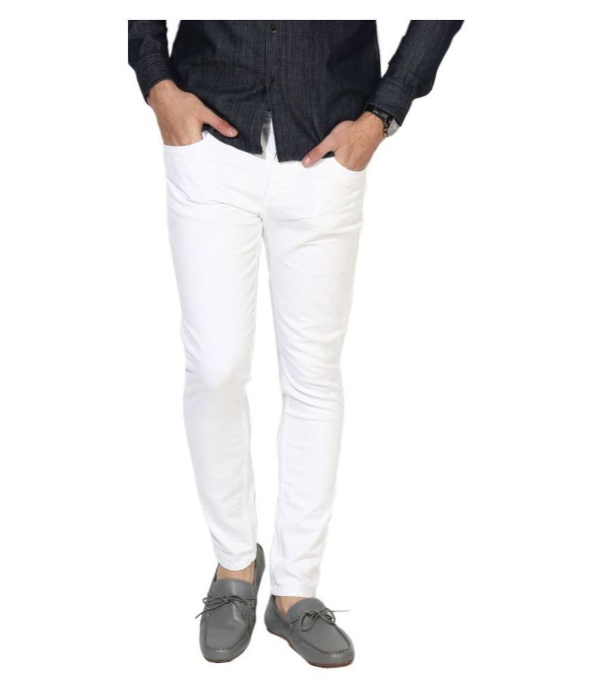     			Calcium White Slim Jeans