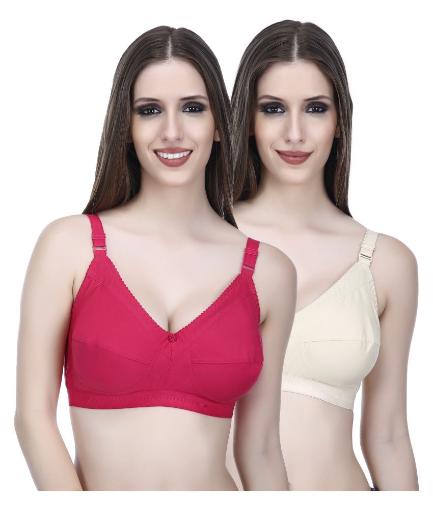     			Elina Pack of 2 Cotton Non Padded Women's T-Shirt Bra ( Multi Color )