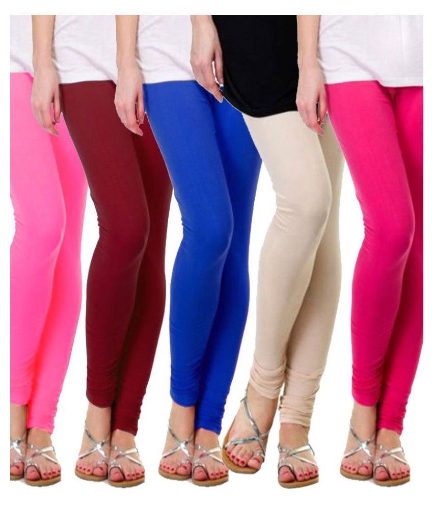 Famaya Combo Of 5 Leggings For Gilrs - Buy Famaya Combo Of 5 Leggings For Gilrs Online at Low 