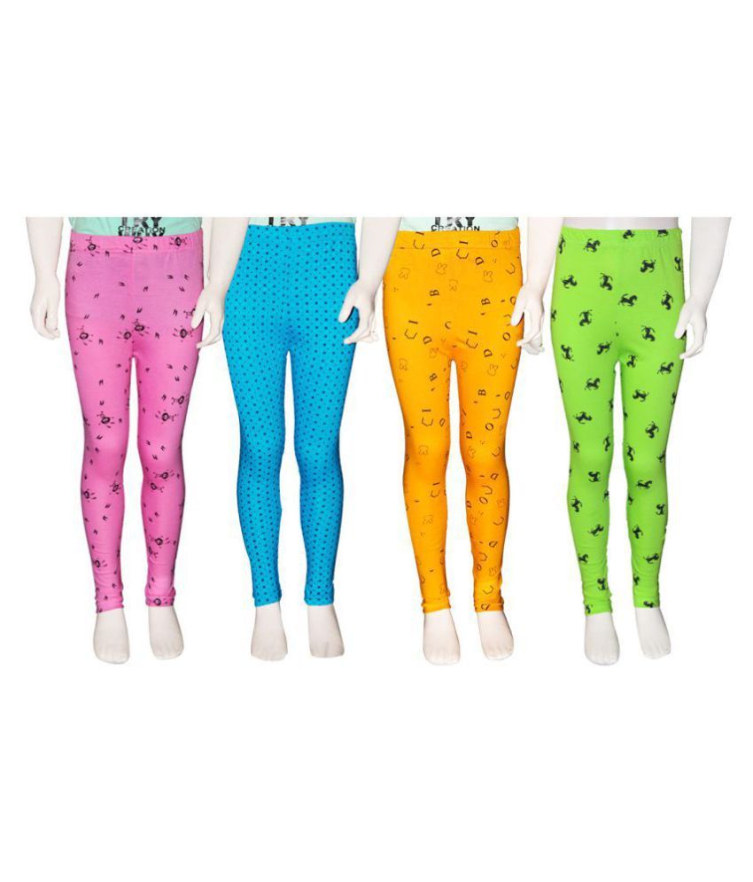     			Fnme Printed Girls Leggings -Pack of 4