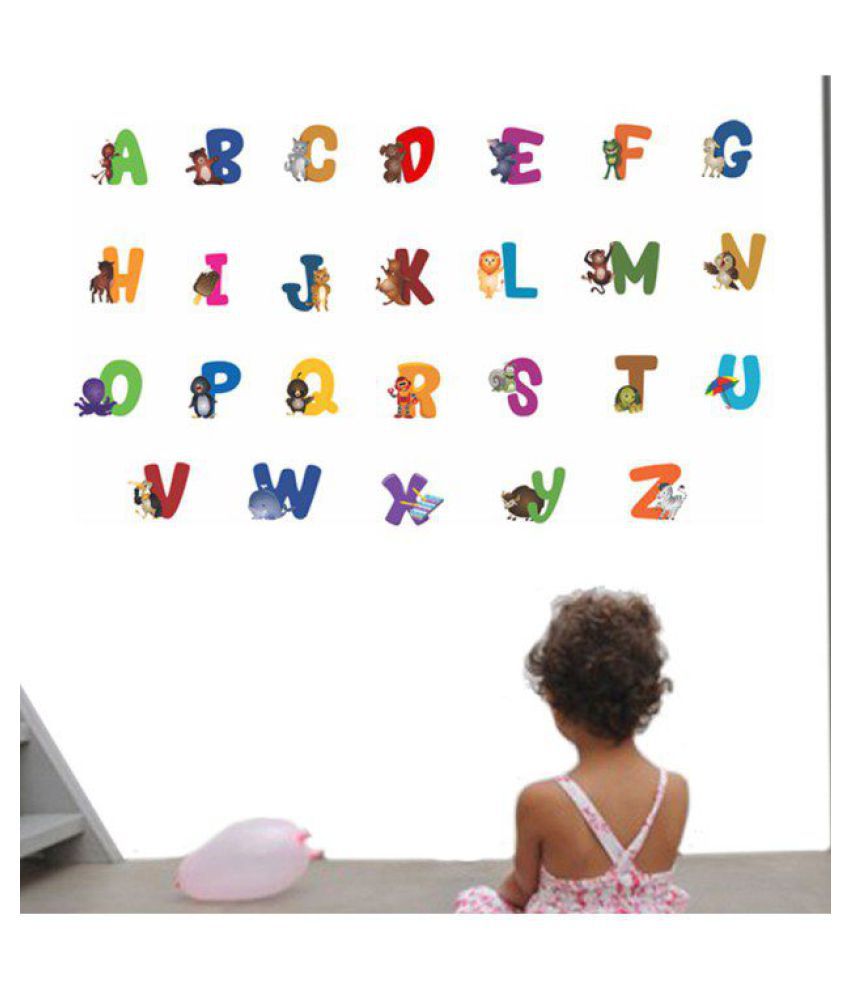    			HOMETALES Animal Alphabets Kids Sticker ( 150 cm x 90 cm)
