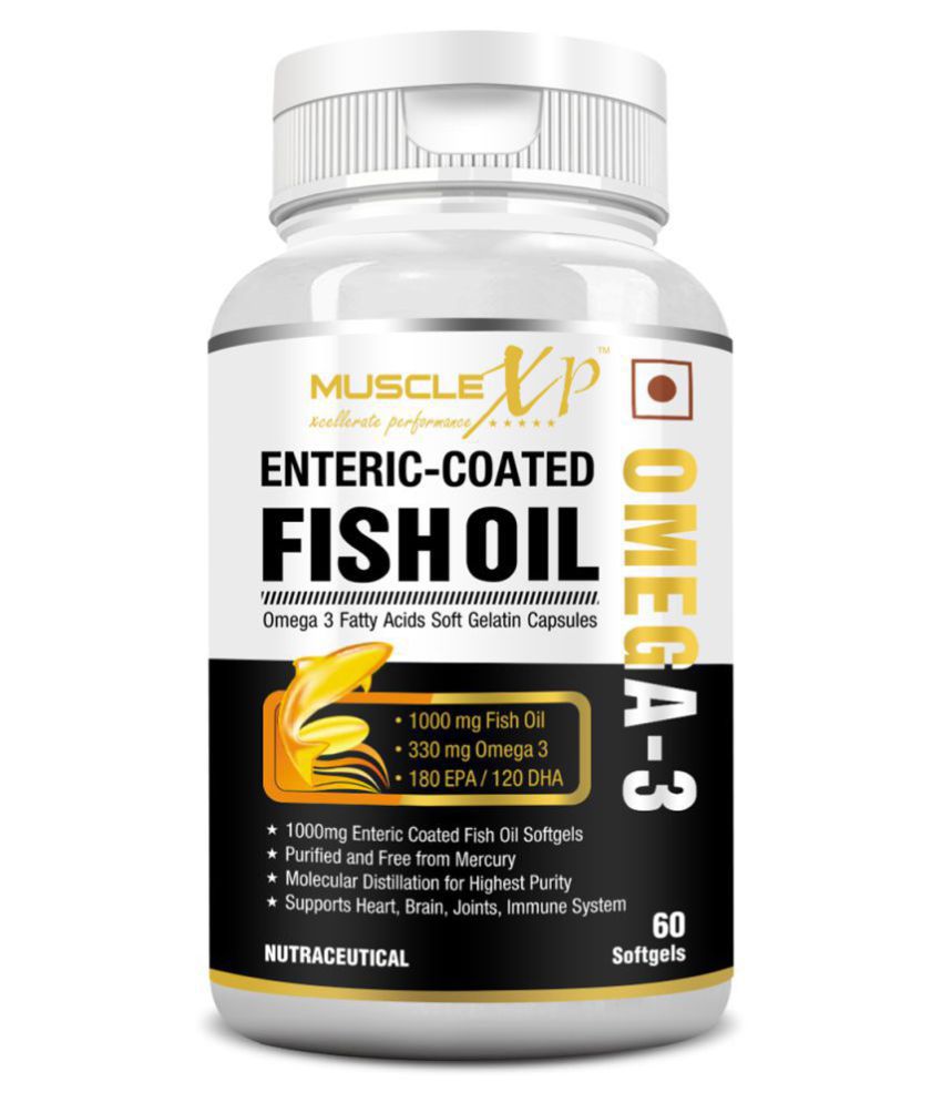     			MuscleXP Omega 3 Fish Oil 1000 mg Enteric Coated 60 no.s Multivitamins Softgel