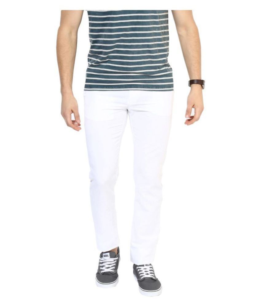     			HALOGEN White Skinny Jeans