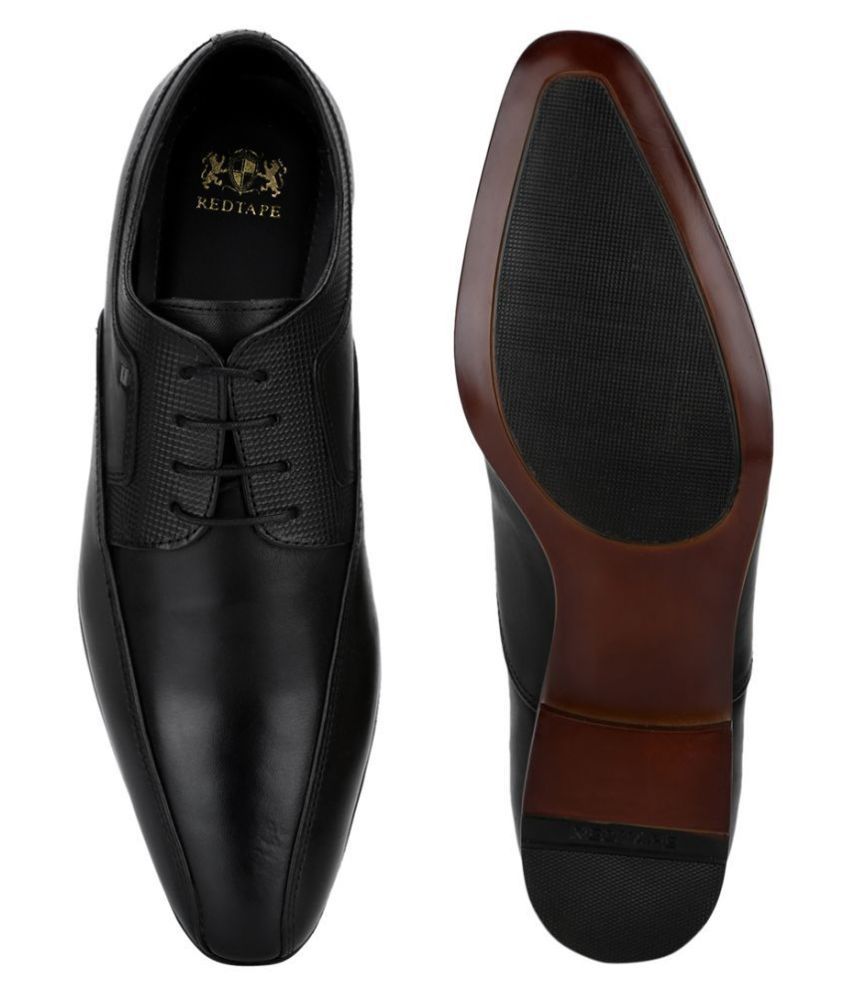 red tape black derby formal shoes