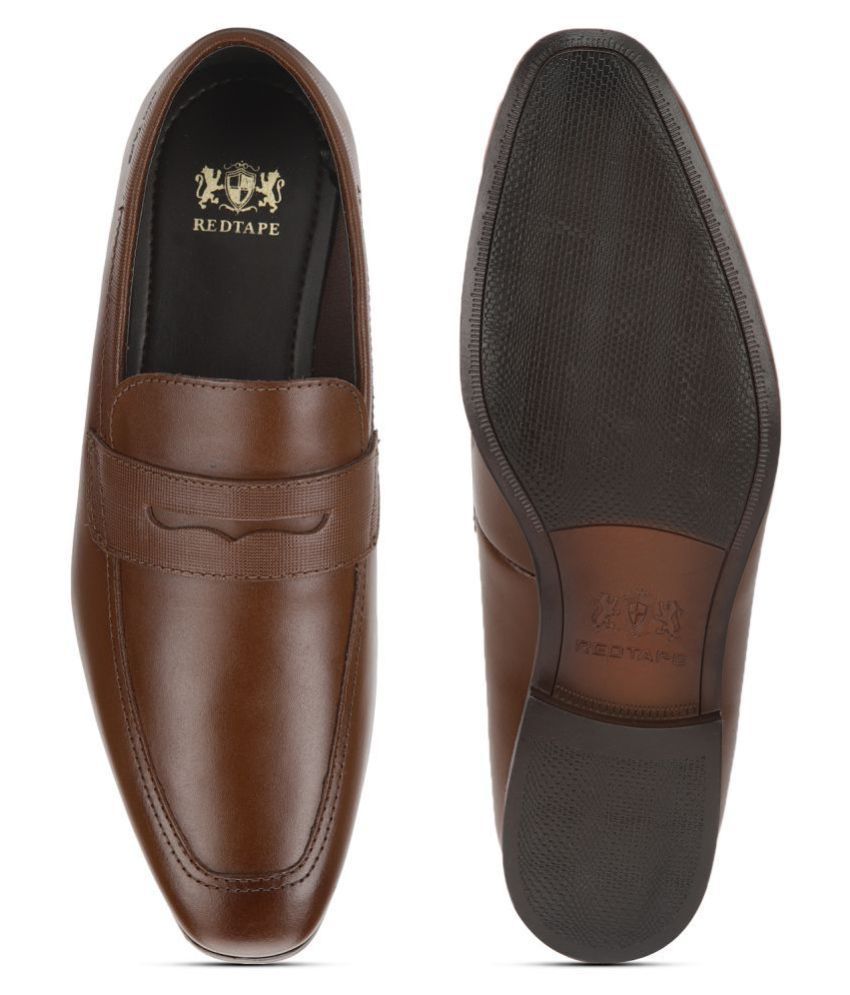 Red Tape Slip On Genuine Leather Brown Formal Shoes Price in India- Buy ...