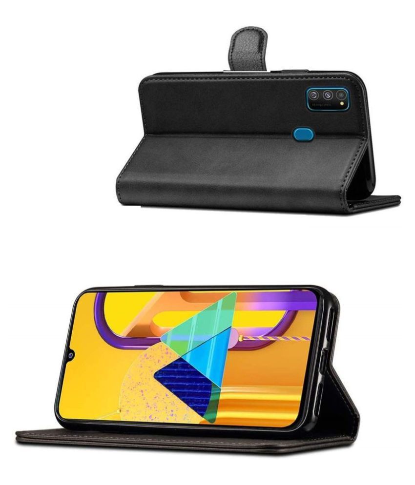 Samsung Galaxy M30s Flip Cover by Bracevor Black Flip Covers Online