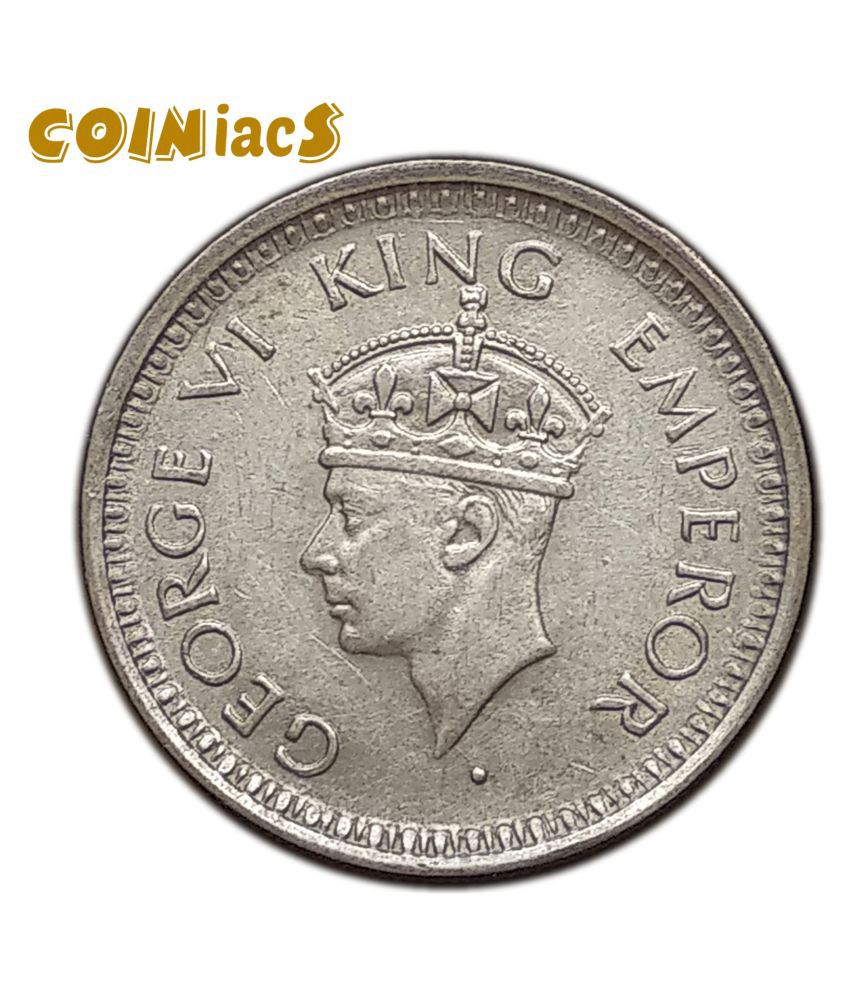    			Coiniacs - Scarce 1/4 Rupee - George VI King & Emperor (1940-45) Silver Coin, British India Uniform Coinage 1 Numismatic Coins