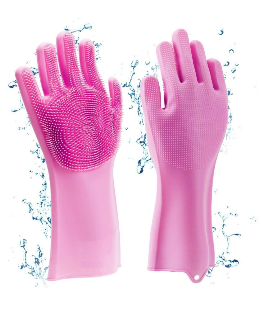     			H.P SILICON SCRUB GLOVES Latex Standard Size Cleaning Glove 1 PAIR