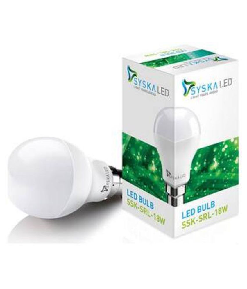 Syska 18W LED Bulbs Cool Day Light - Pack of 3