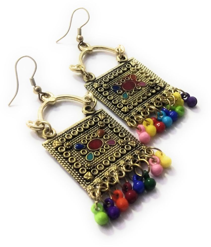Download Geometry Tassels Earrings Vintage Ethnic Stone Beads Danglers Drop earrings for women girl ...